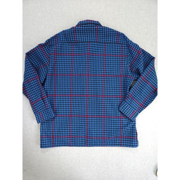 Vintage Backpacker‎ Shirt Mens XL Black Blue Plaid Flannel 90s Grunge Skater - Picture 9 of 15